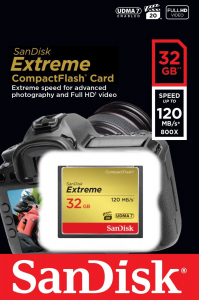 32GB Compact Flash Sandisk Extreme (SDCFXS-032G-X46 / 123851 /124093 )